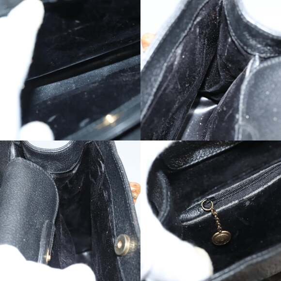 GUCCI Bamboo Hand Bag Suede Black Gold - Picture 12 of 13